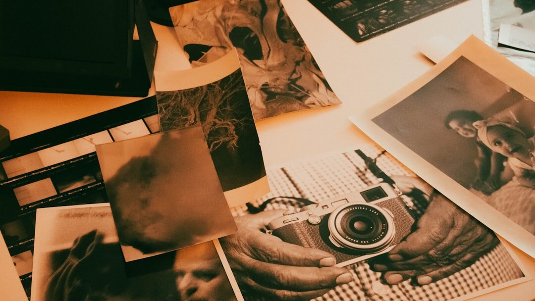 person restoring old photos